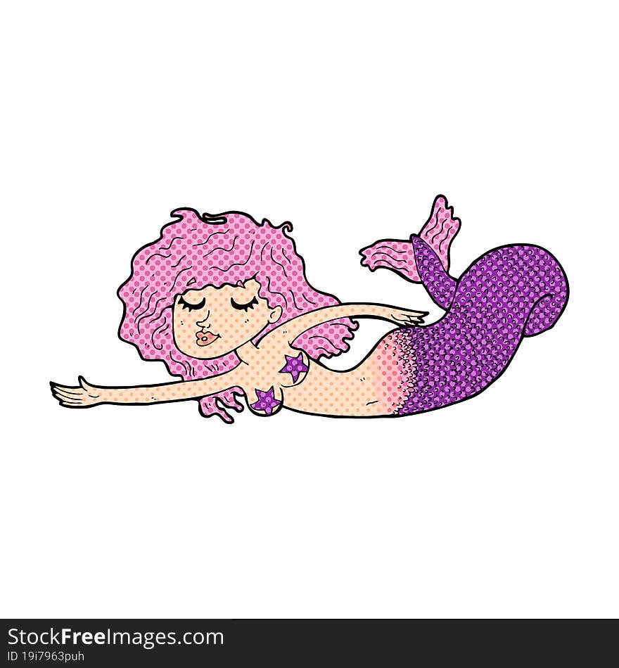 cartoon pretty mermaid