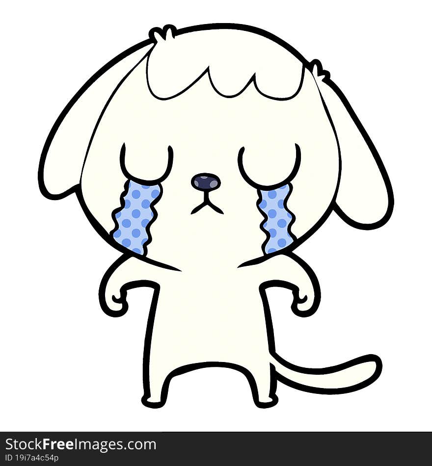 cute cartoon dog crying. cute cartoon dog crying