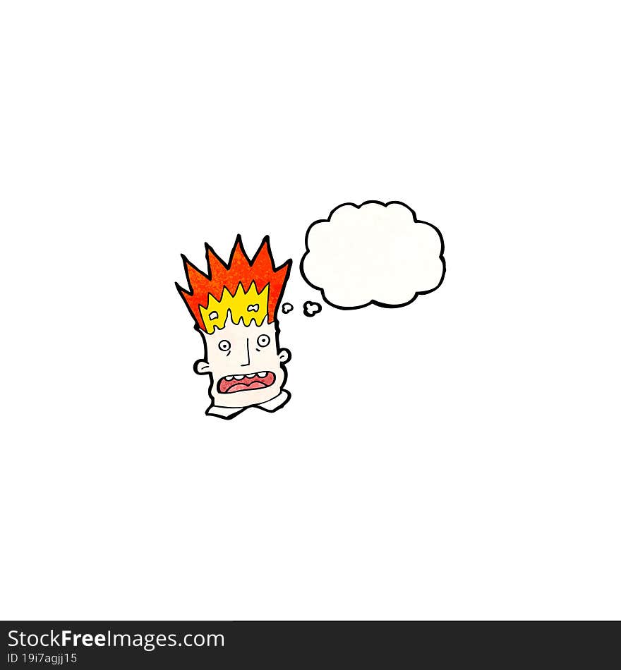 cartoon man with exploding head