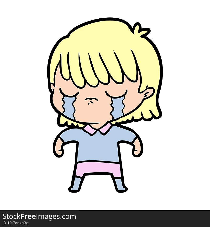 cartoon woman crying. cartoon woman crying