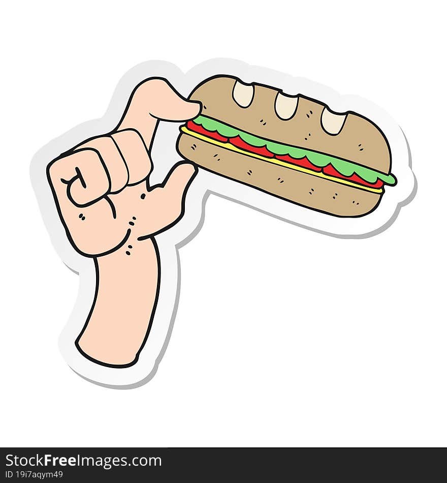 sticker of a cartoon sub sandwich