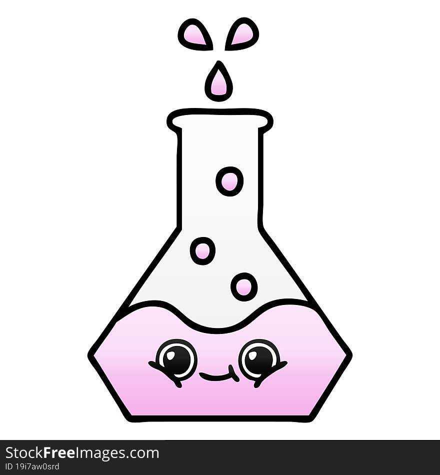 gradient shaded cartoon science beaker