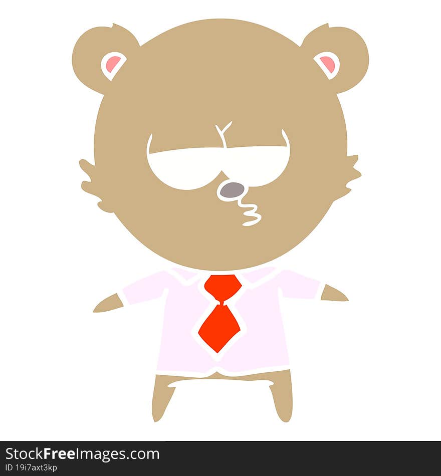 bear boss flat color style cartoon