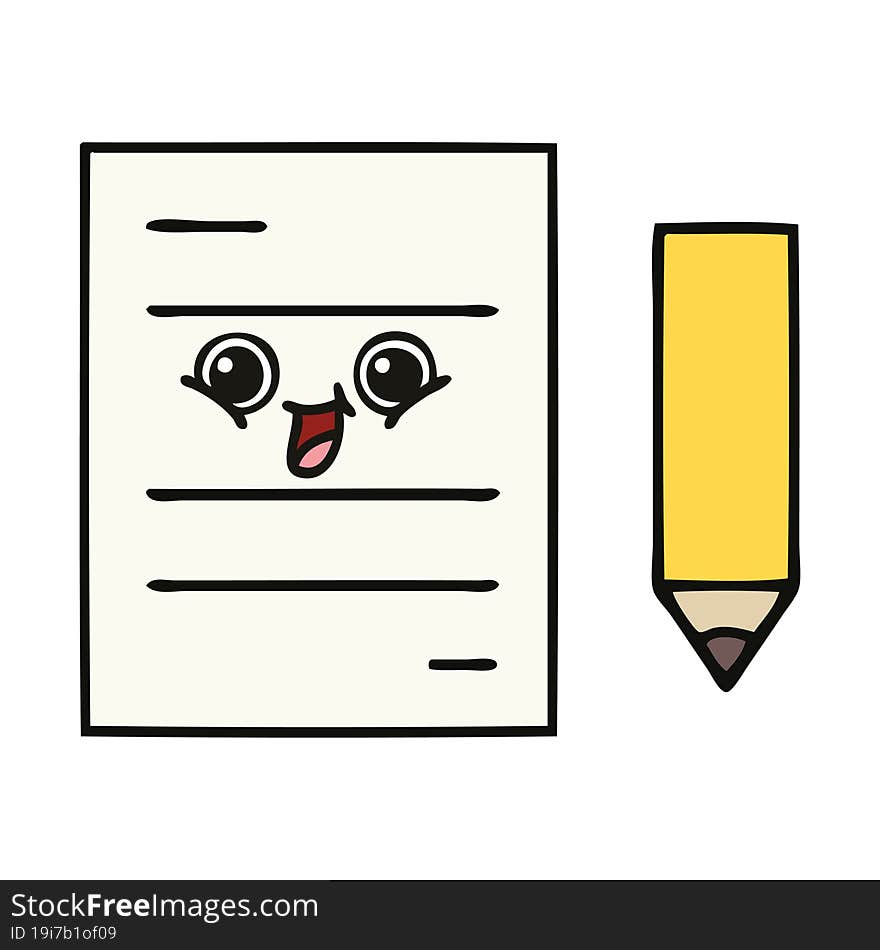 Cute Cartoon Test Paper