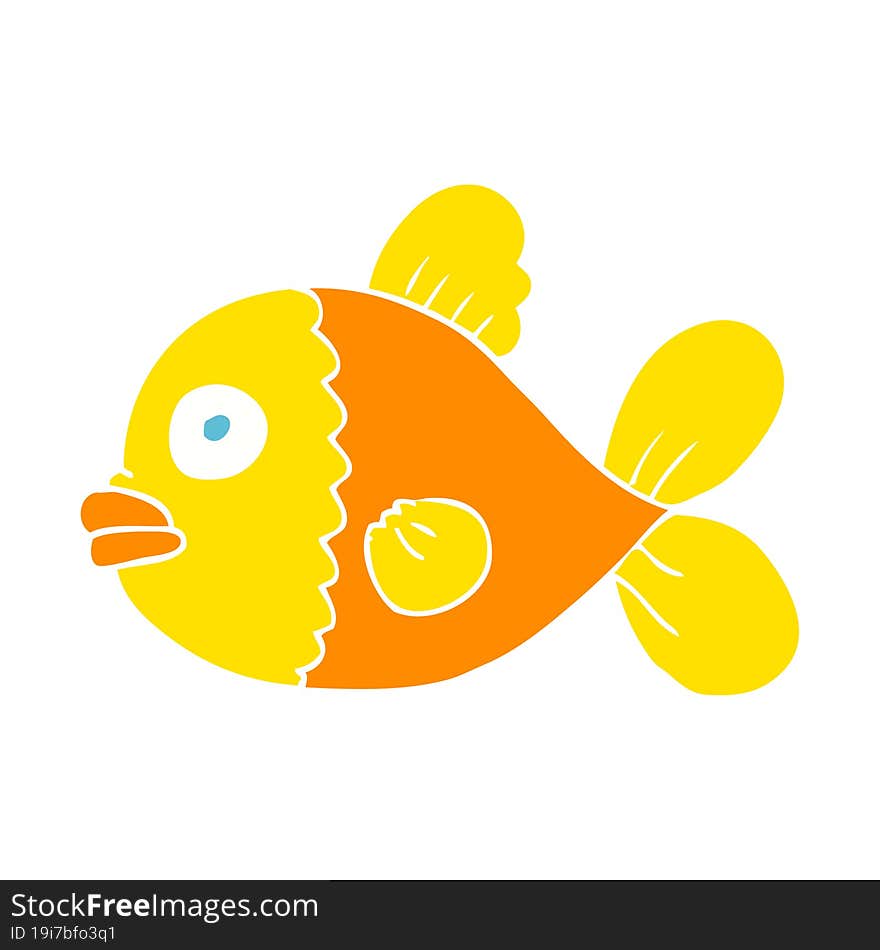 flat color illustration of a cartoon fish