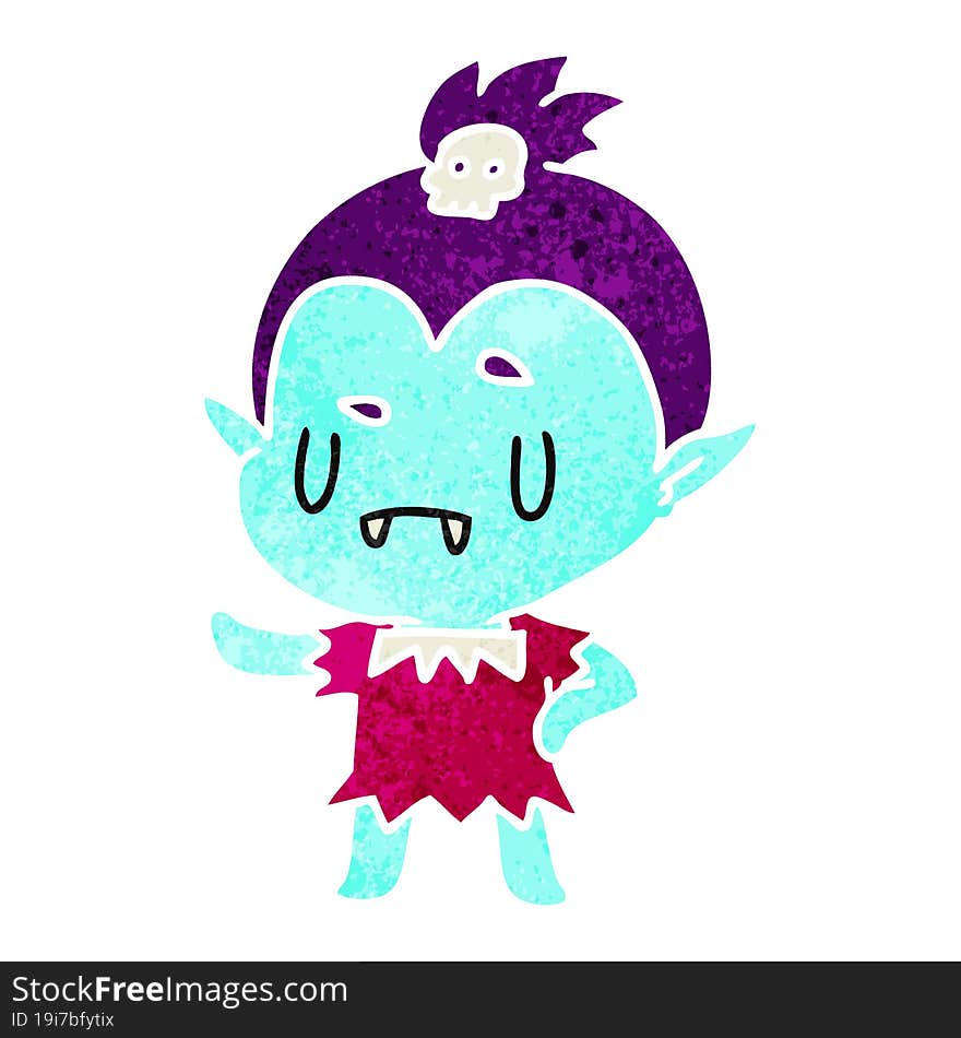 Retro Cartoon Kawaii Of Cute Vampire Girl