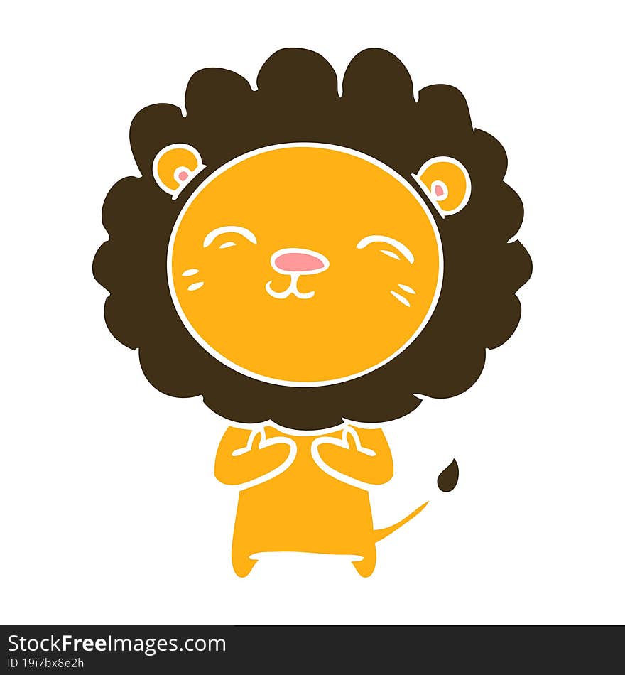 flat color style cartoon lion