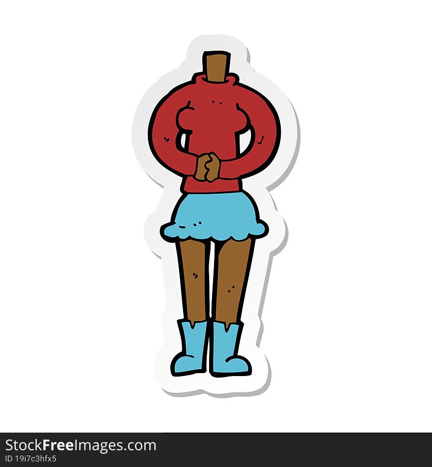 sticker of a cartoon female body