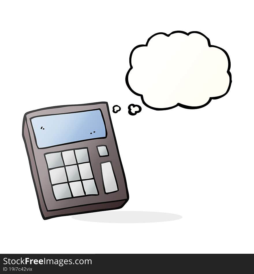 thought bubble cartoon calculator