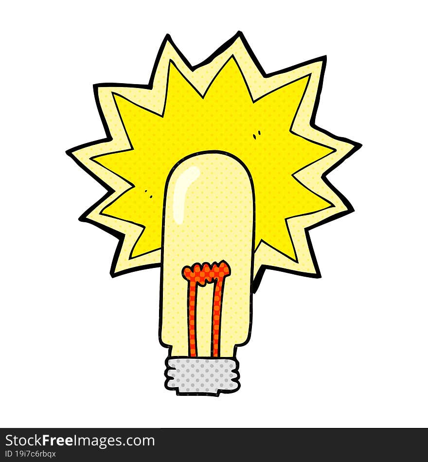 cartoon old light bulb