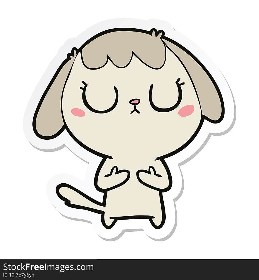 sticker of a cute cartoon dog