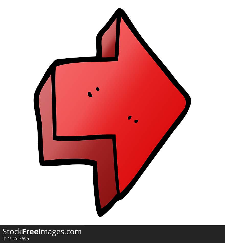 Cartoon Doodle Red Arrow