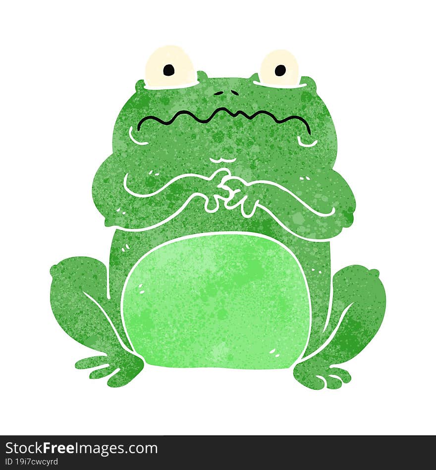 retro cartoon funny frog