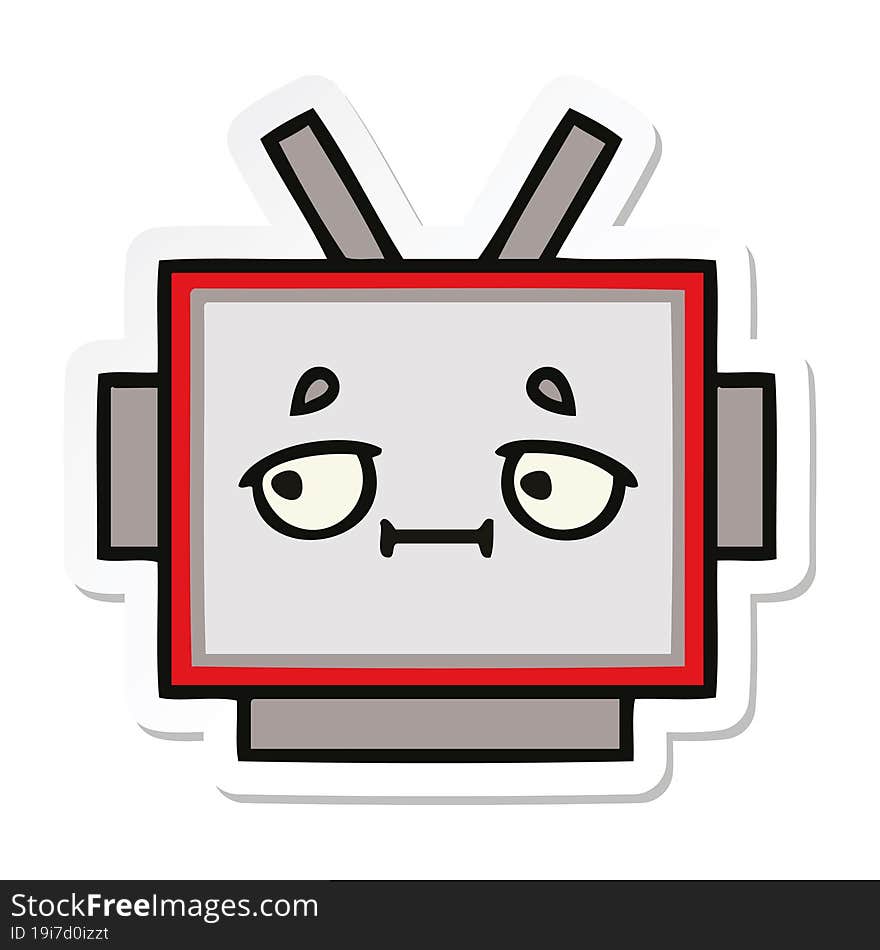 sticker of a cute cartoon robot head