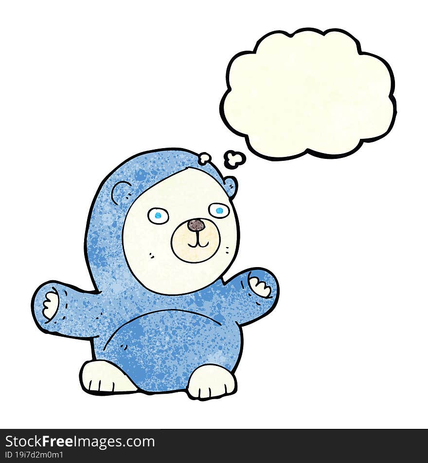 cute cartoon polar bear with thought bubble