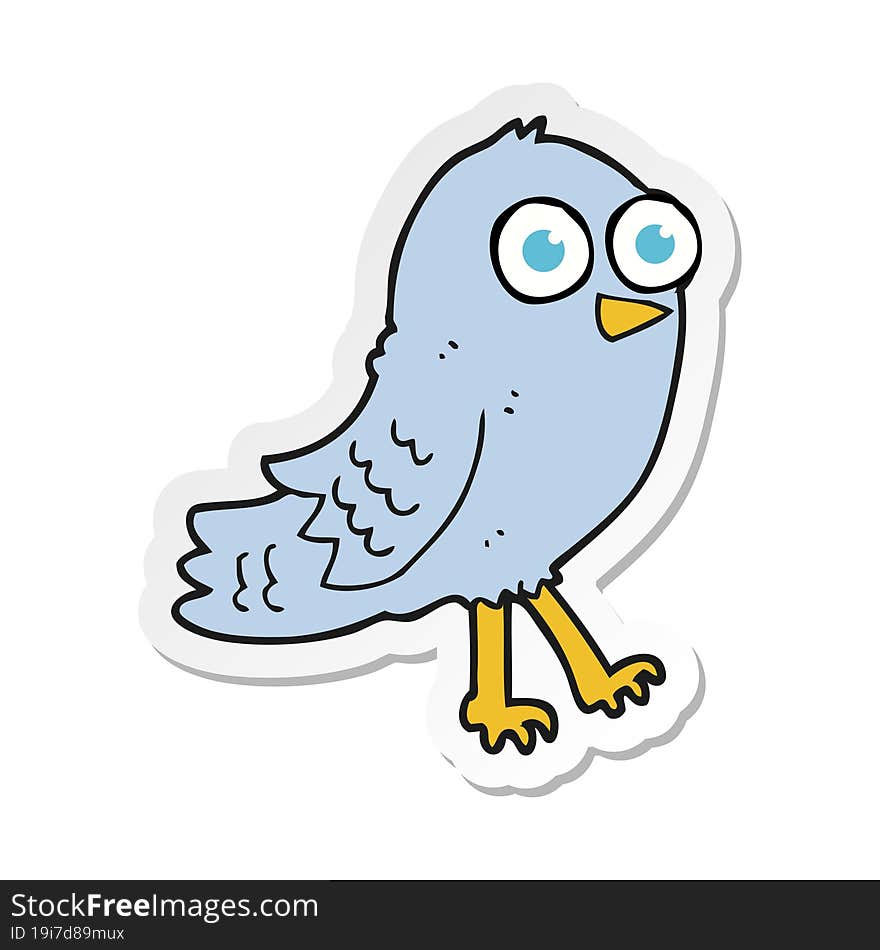 Sticker Of A Cartoon Bird