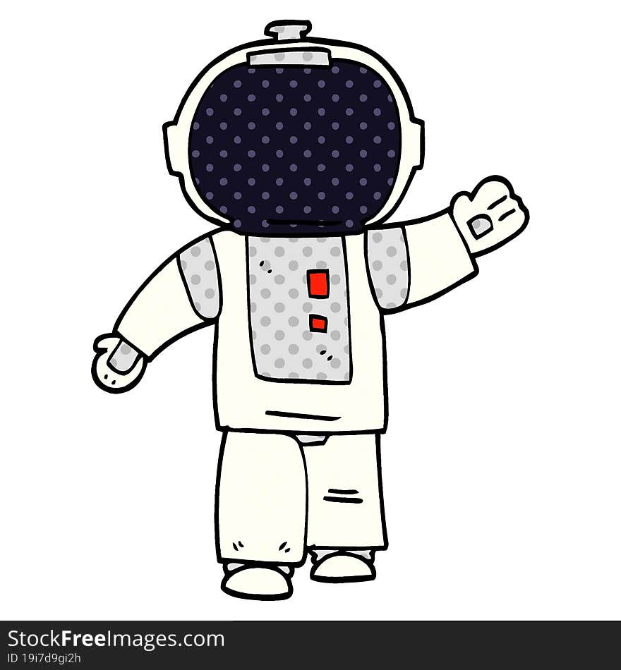 Cartoon Doodle Walking Astronaut