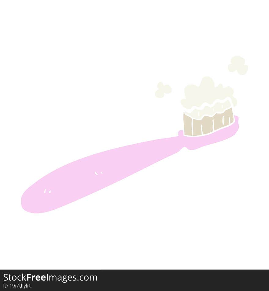 flat color illustration of a cartoon toothbrush