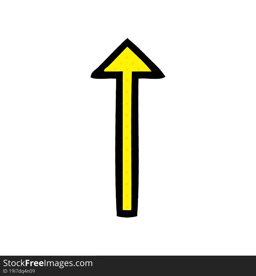 Comic Book Style Cartoon Long Arrow Symbol