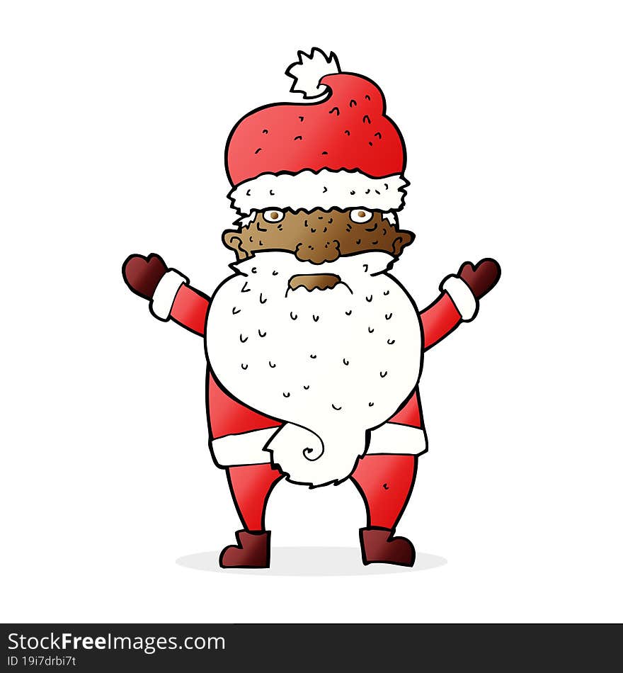 cartoon grumpy santa