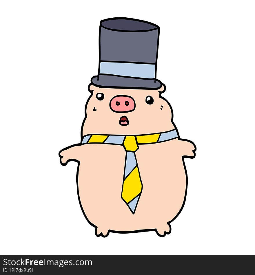 cartoon business pig