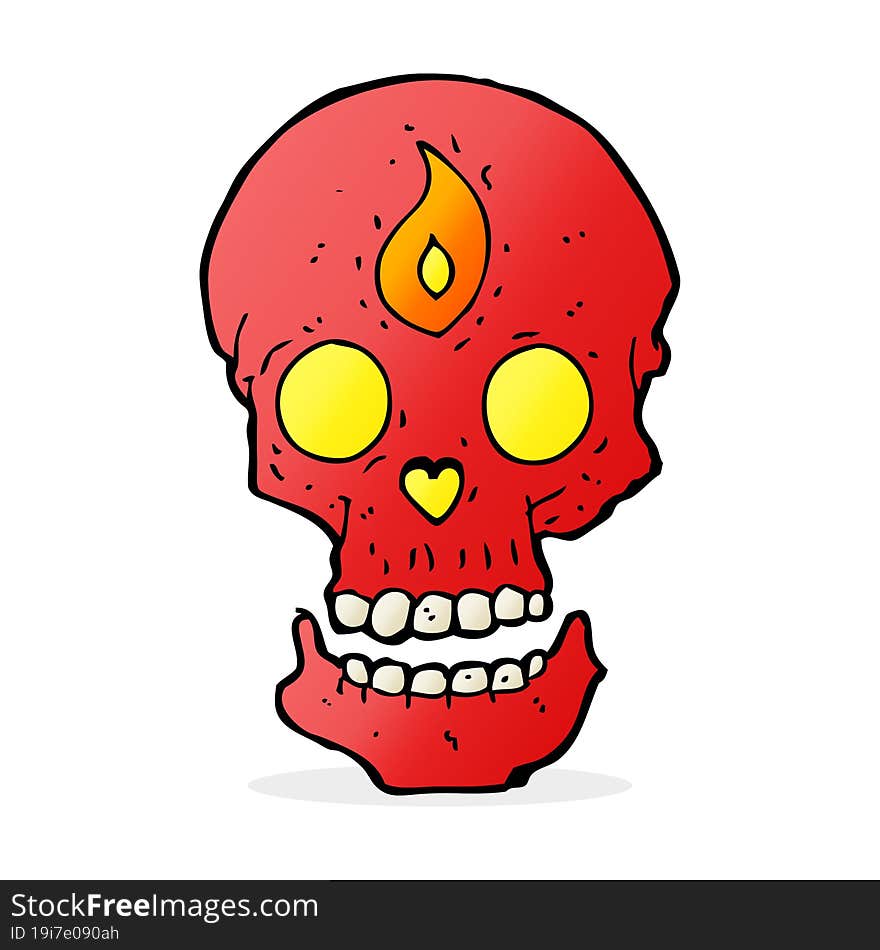 cartoon mystic skull