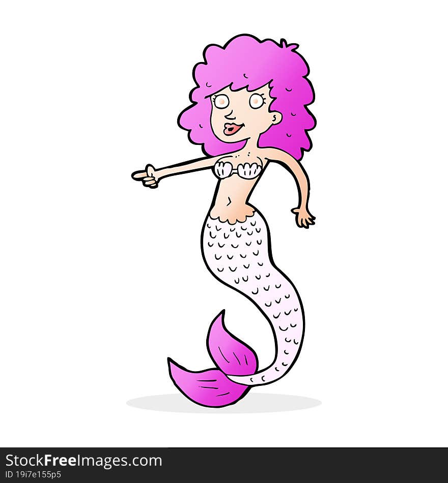 cartoon pink mermaid