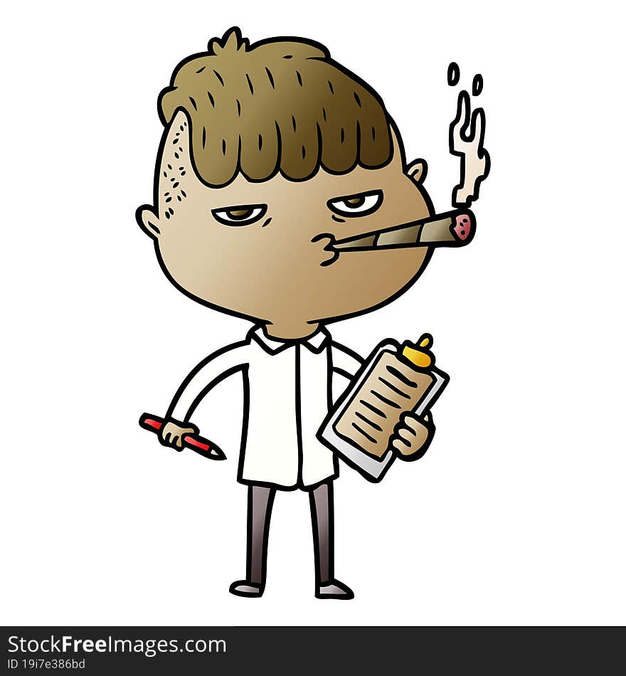 cartoon salesman smoking. cartoon salesman smoking