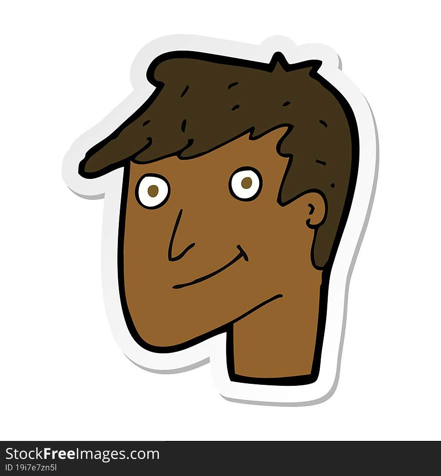 sticker of a cartoon happy man