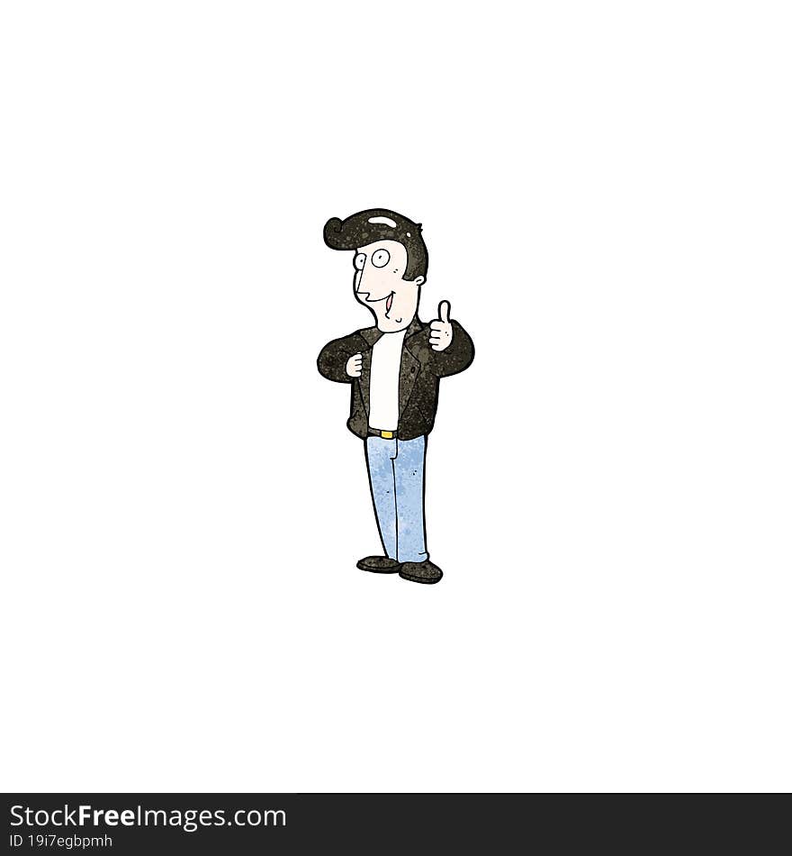 cartoon 1950 s cool guy