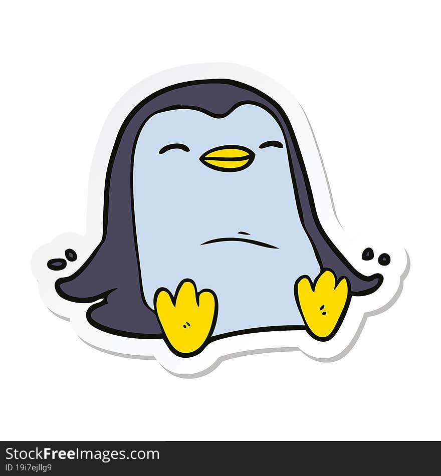 sticker of a cartoon penguin