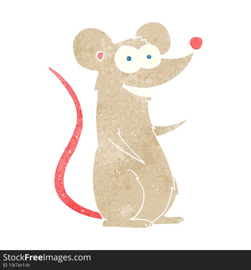 retro cartoon happy mouse