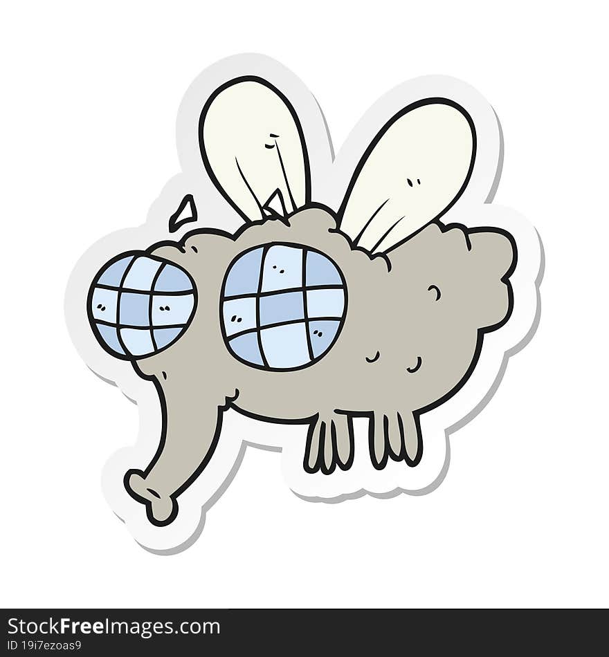 sticker of a cartoon fly