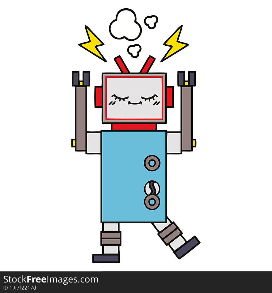 cute cartoon dancing robot