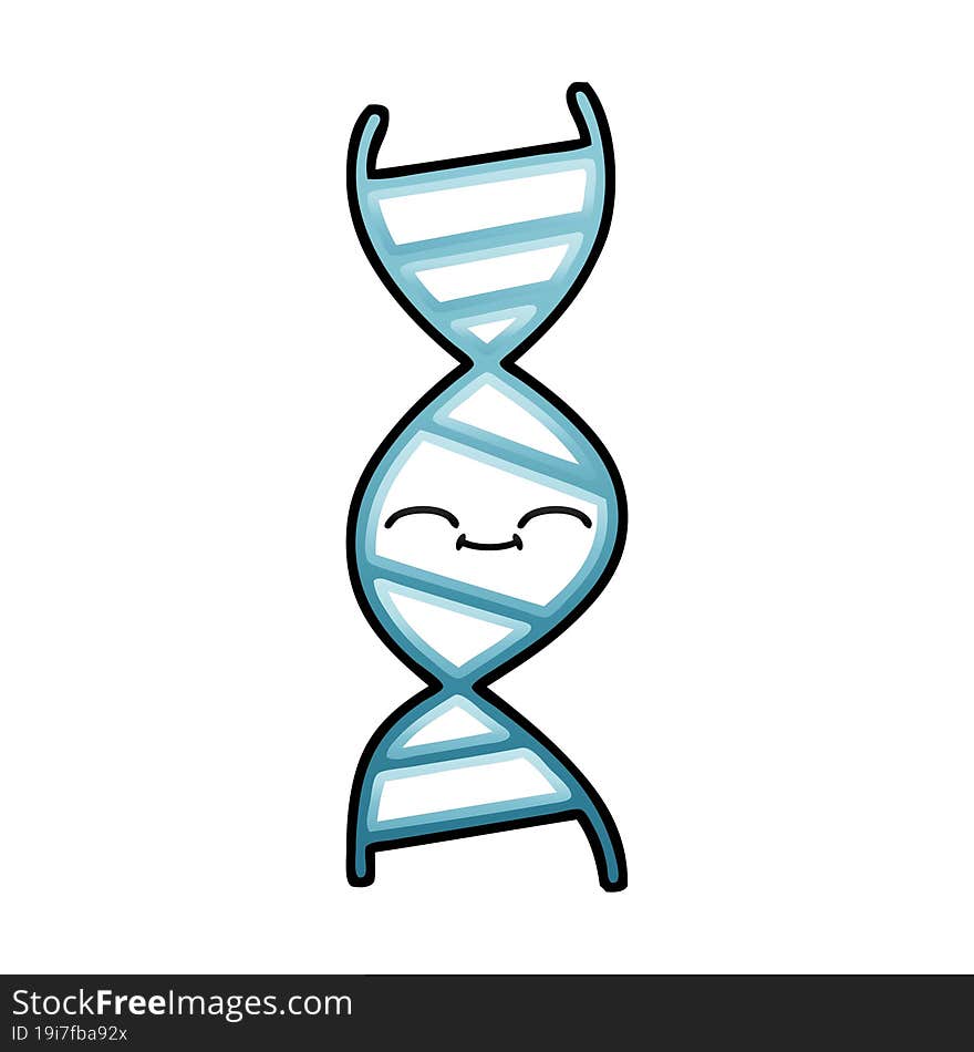 gradient shaded cartoon DNA strand