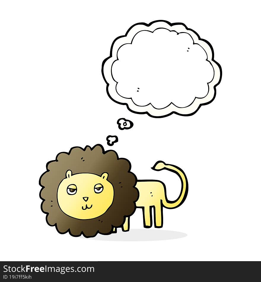 Cartoon Lion With Thought Bubble