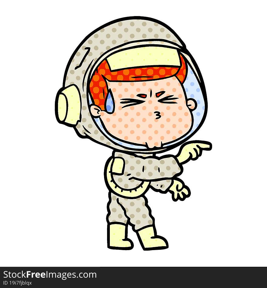 cartoon stressed astronaut. cartoon stressed astronaut