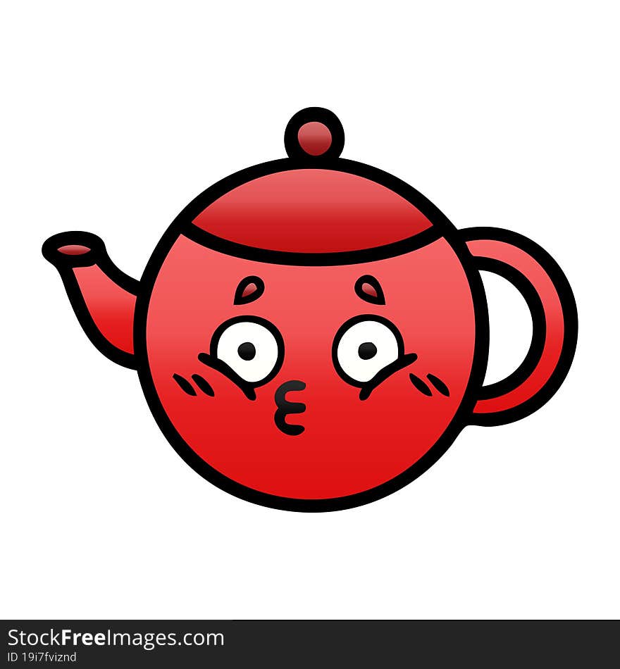 gradient shaded cartoon teapot