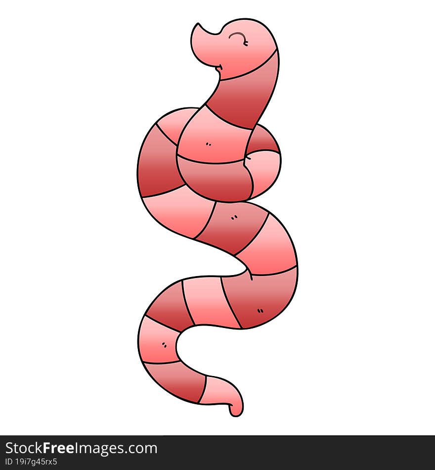 quirky gradient shaded cartoon worm