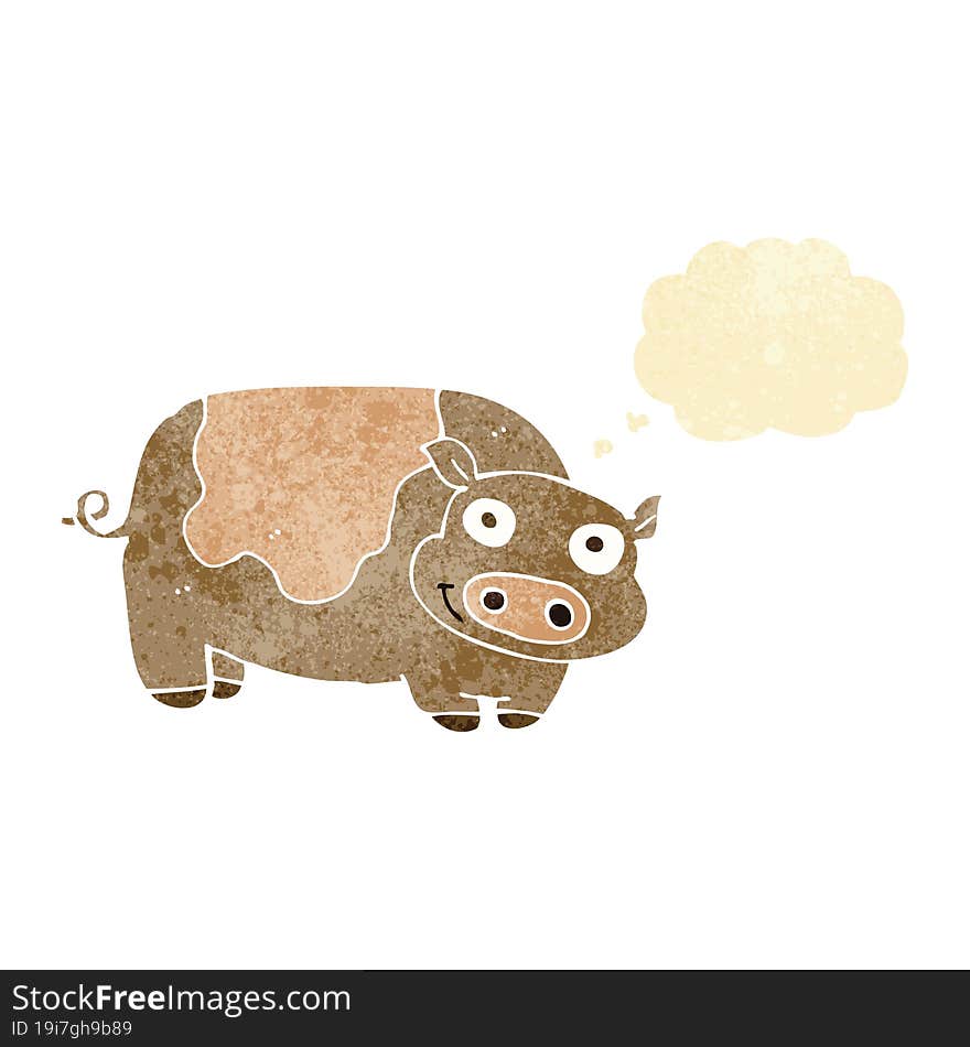 Cartoon Pig With Thought Bubble