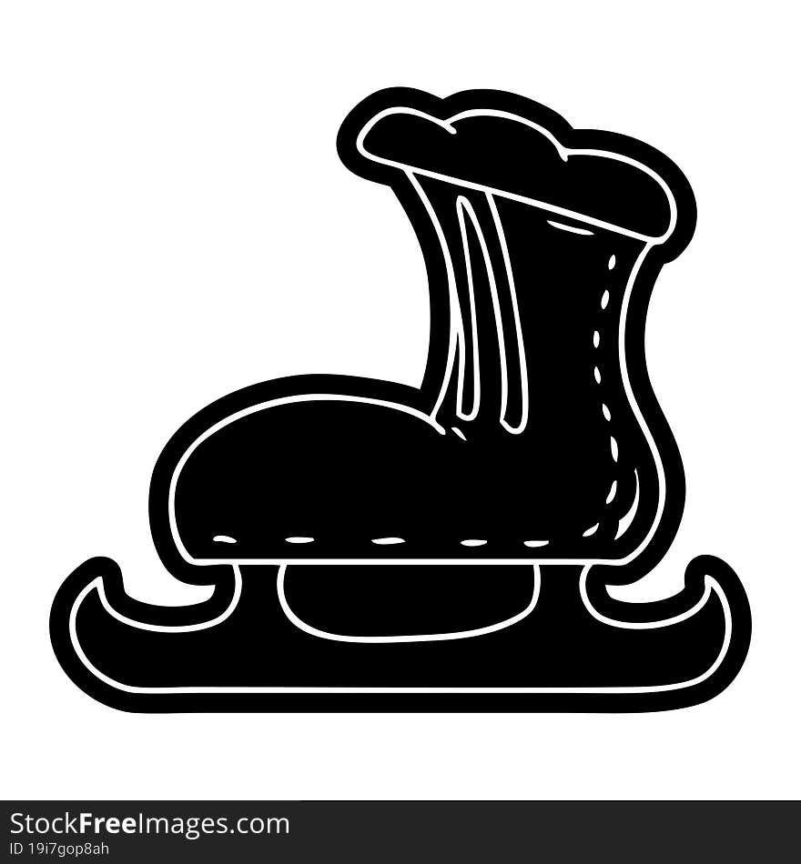 cartoon icon of an ice skate boot. cartoon icon of an ice skate boot