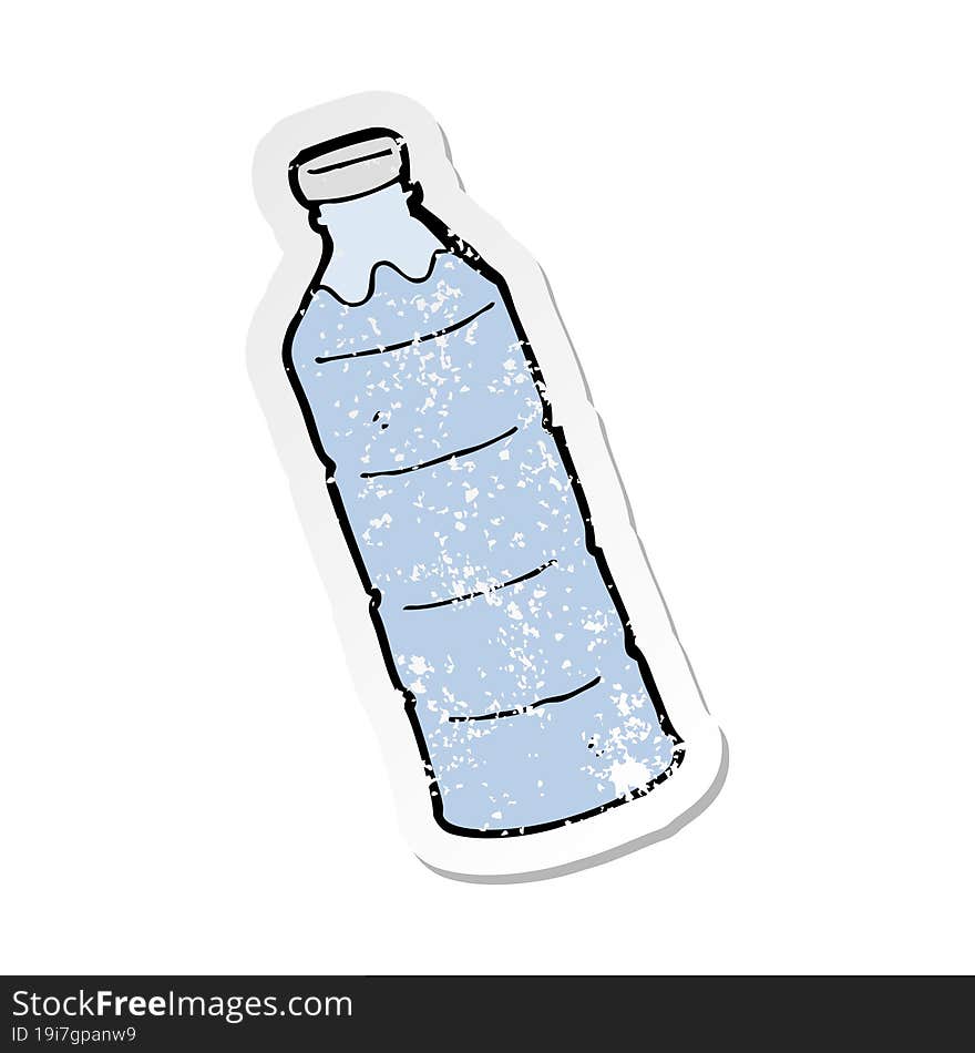 Retro Distressed Sticker Of A Cartoon Water Bottle