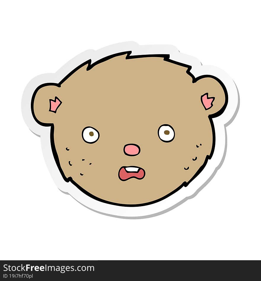 Sticker Of A Cartoon Teddy Bear Face