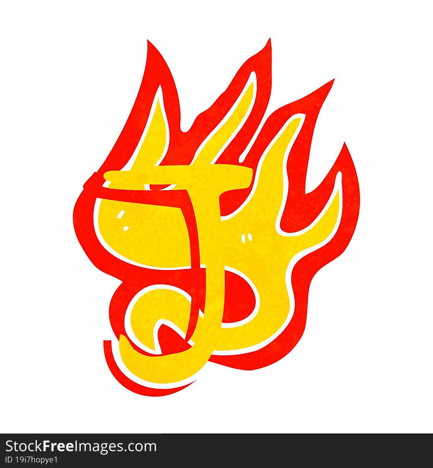 Cartoon Flaming Letter