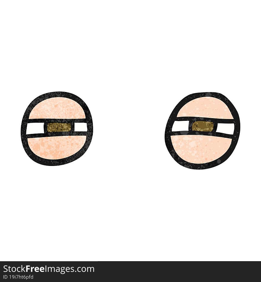 Textured Cartoon Suspicious Eyes