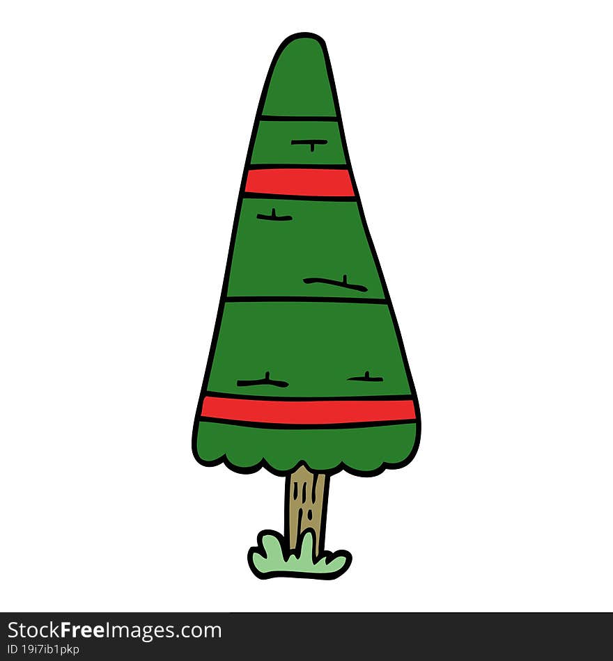 cartoon doodle christmas tree