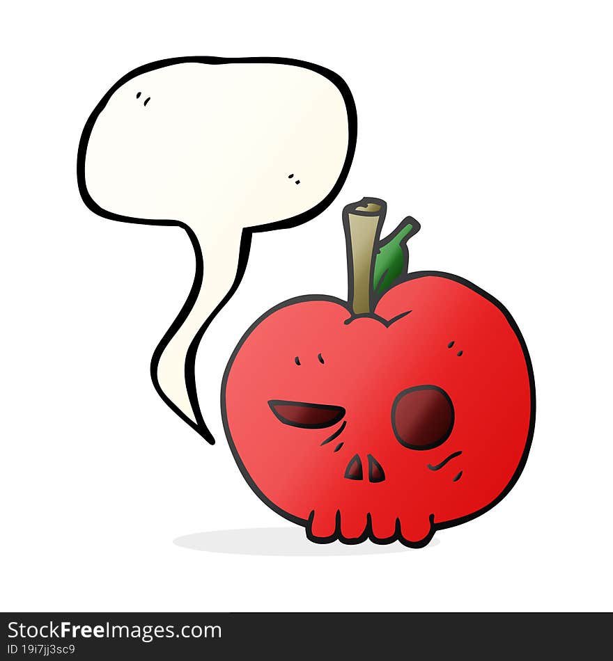 freehand drawn speech bubble cartoon poison apple