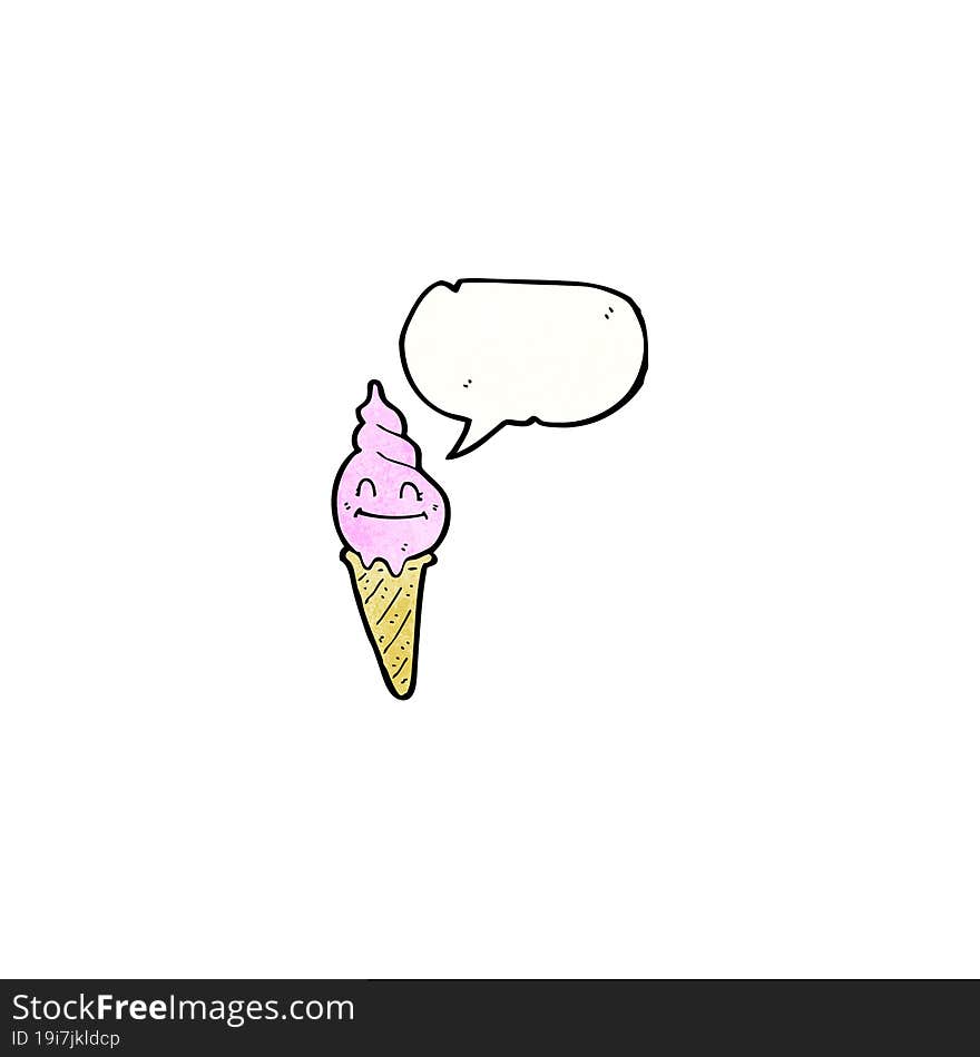 Ice Cream Cone Cartoon Character