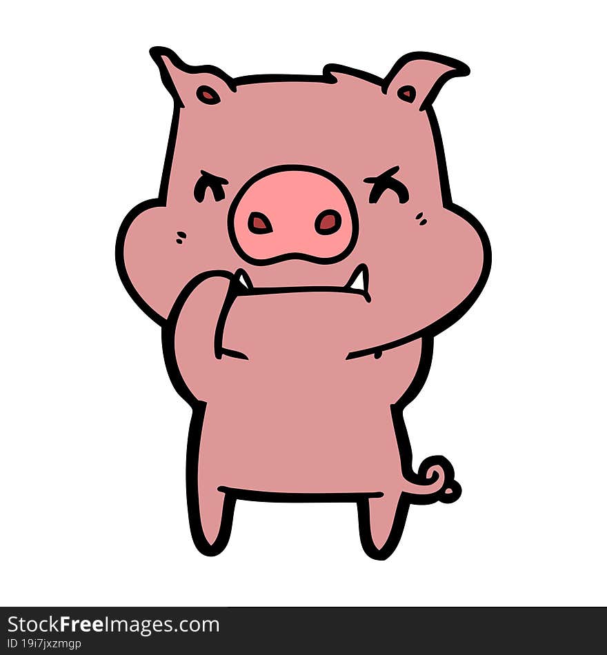 angry cartoon pig. angry cartoon pig