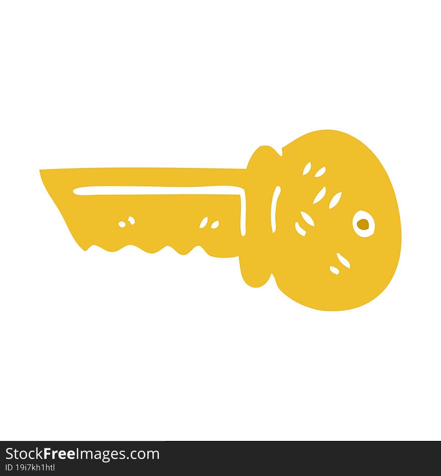 cartoon doodle gold key